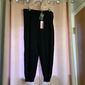 Tracy Reese Black Silk Jog Pant